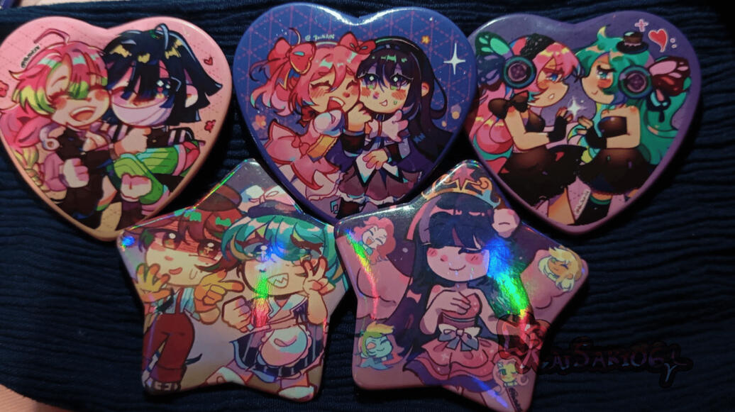 Pines de corazon y estrella s/8